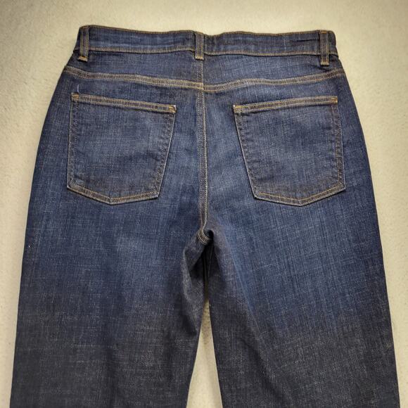 Eileen Fisher Jeans Womens 8 Dark Wash Raw Hem Organic Cotton Stretch Crop 31x27 - Picture 8 of 11